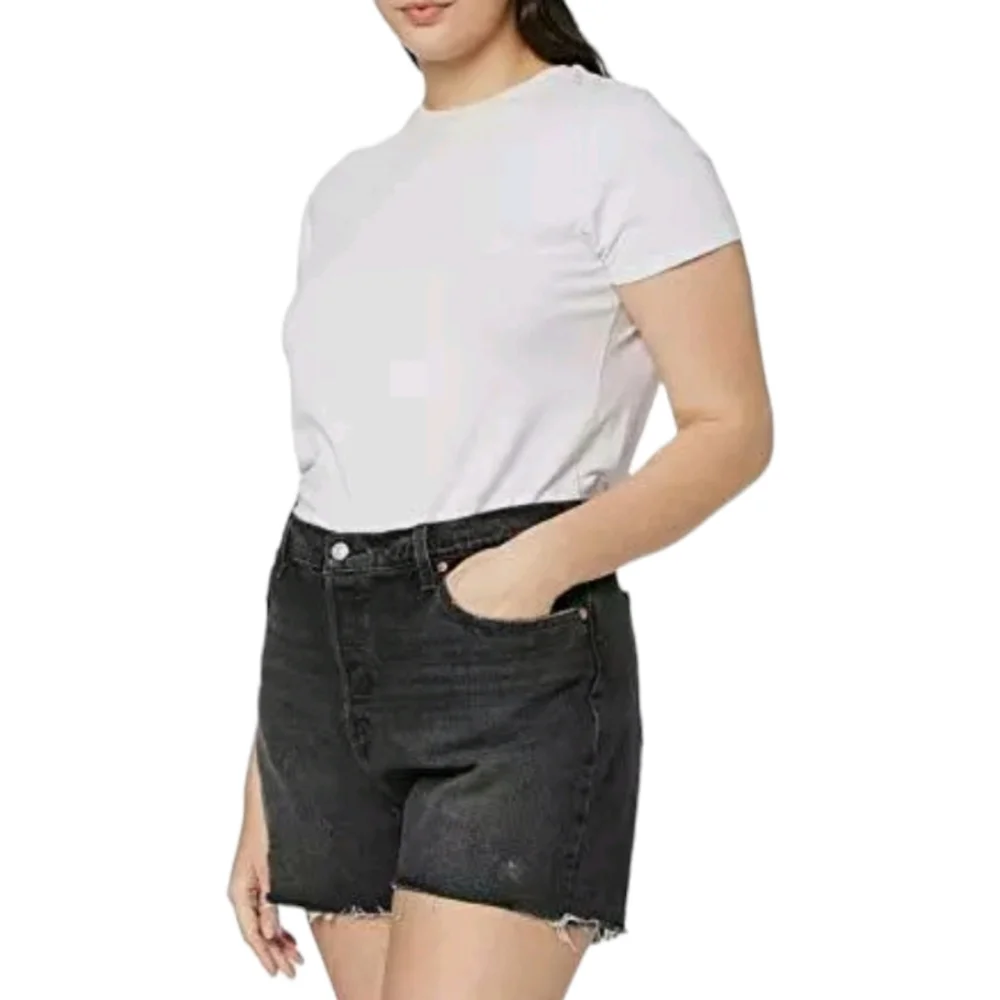 501 levis PREMIUM shorts high rise shorts button fly faded black NWt! Size 24 - Picture 2 of 12